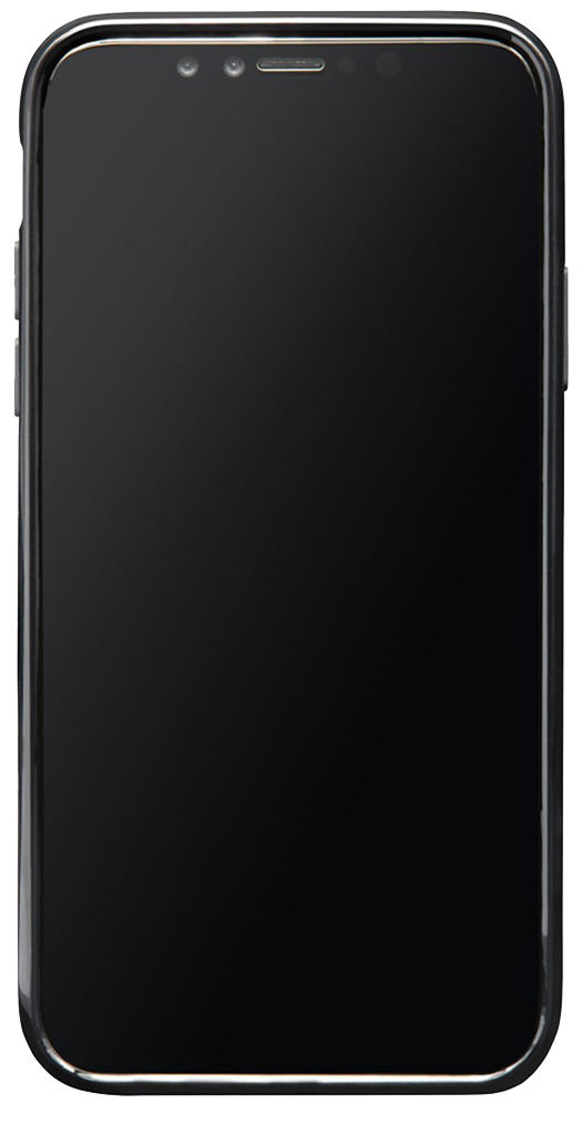 A black, glossy smartphone containing an interactive Ballotin iframe